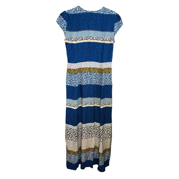 Long Tall Sally Ditsy Print Maxi Dress Size 10 US Tall Blue Short Sleeve NWT - Picture 3 of 8